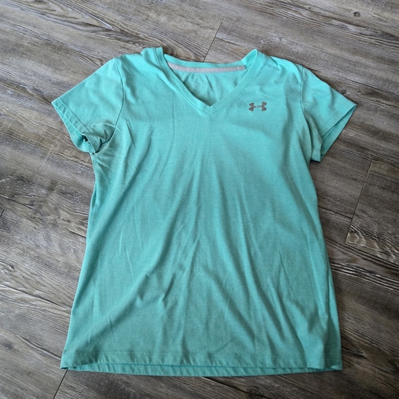 Under Armour Women's Teal V-Neck Top - Picture 1 of 3